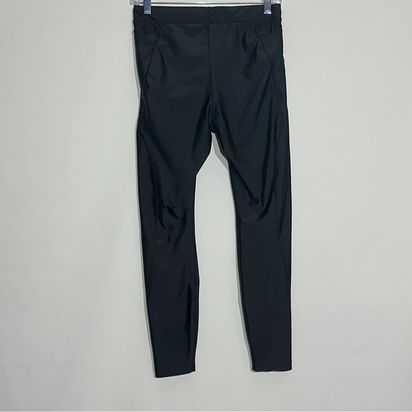 Nike Womens Power Epic Run Crop Leggings Women's Dri-Fit Black Shiny Draw Waist - Picture 2 of 14